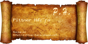 Pittner Héra névjegykártya